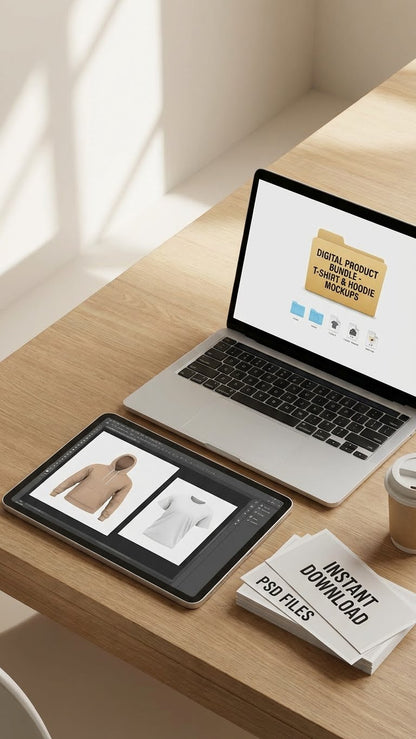 Premium Apparel Mockup Bundle – T-Shirts & Hoodies (PSD Files)