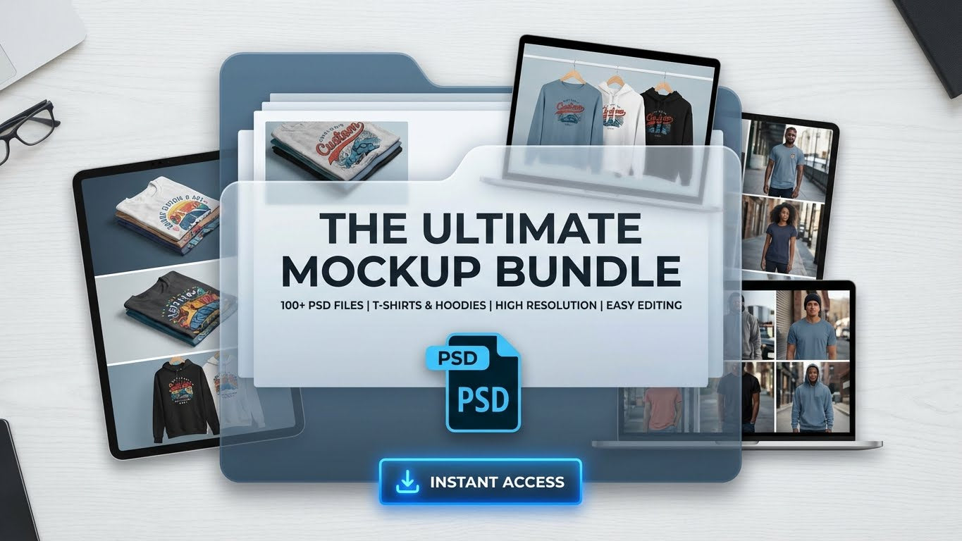 Premium Apparel Mockup Bundle – T-Shirts & Hoodies (PSD Files)